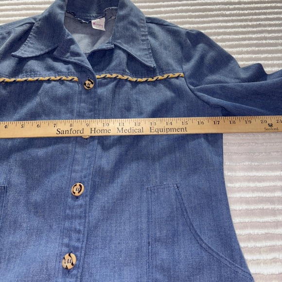 Vintage Wrangler Blue Jean Jacket Women's SzM Belted Y2K Retro Boho USA Made - Picture 5 of 6